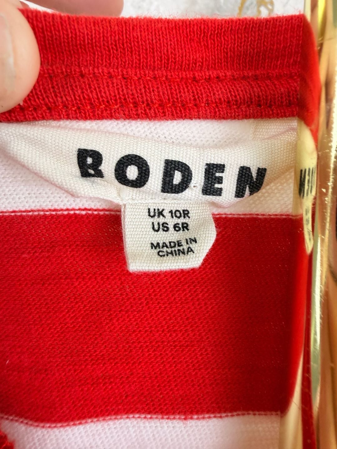 Boden T-Shirt Dress Size US 6R Red White Striped Cap Sleeve Pockets 4