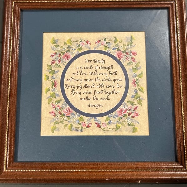 Hallmark Our Family Is A Circle Framed Poem Wall Art