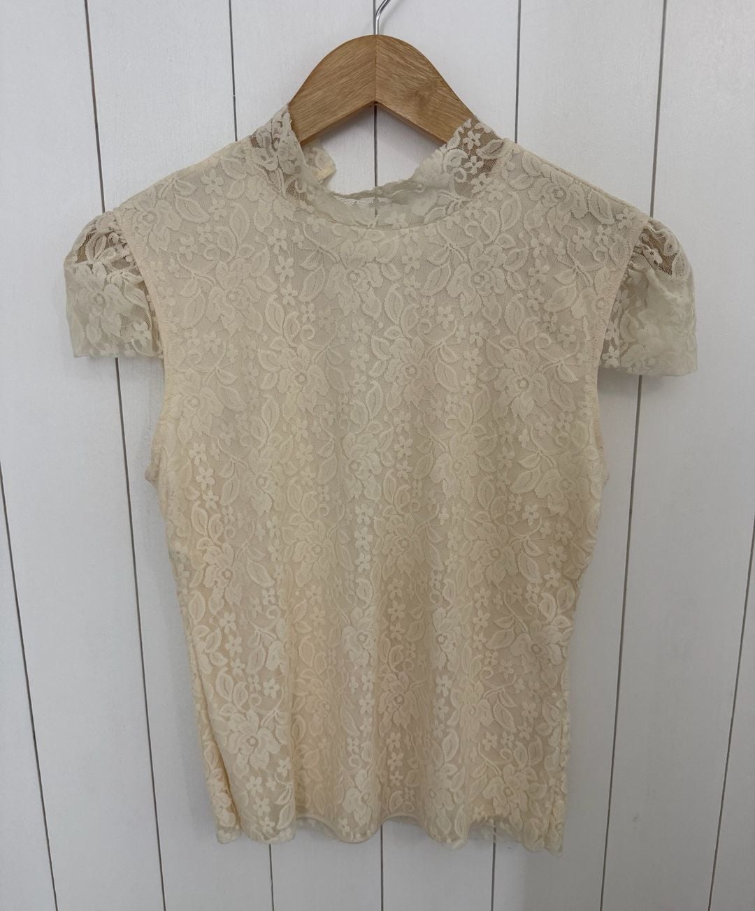 Laundry By Shelli Segal Size S Cream Lace Top 2