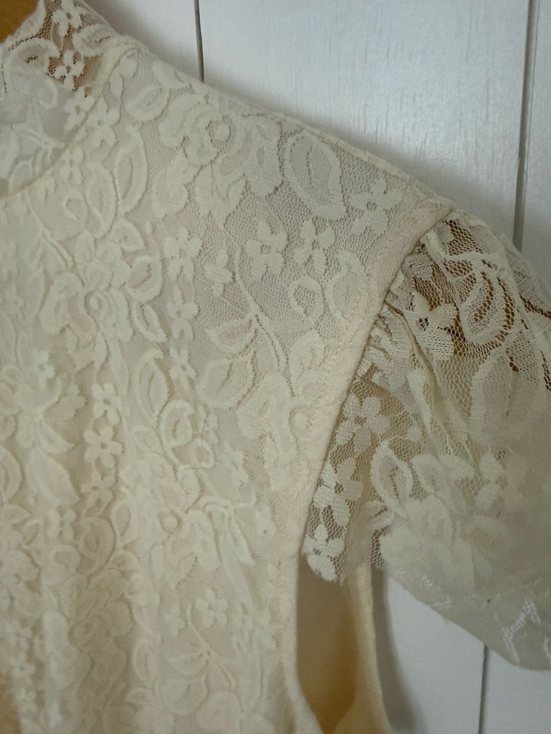 Laundry By Shelli Segal Size S Cream Lace Top 3