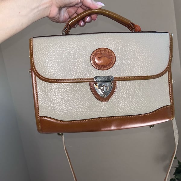 Dooney & Bourke Vintage All-Weather Leather Shoulder Bag Bone Tan
