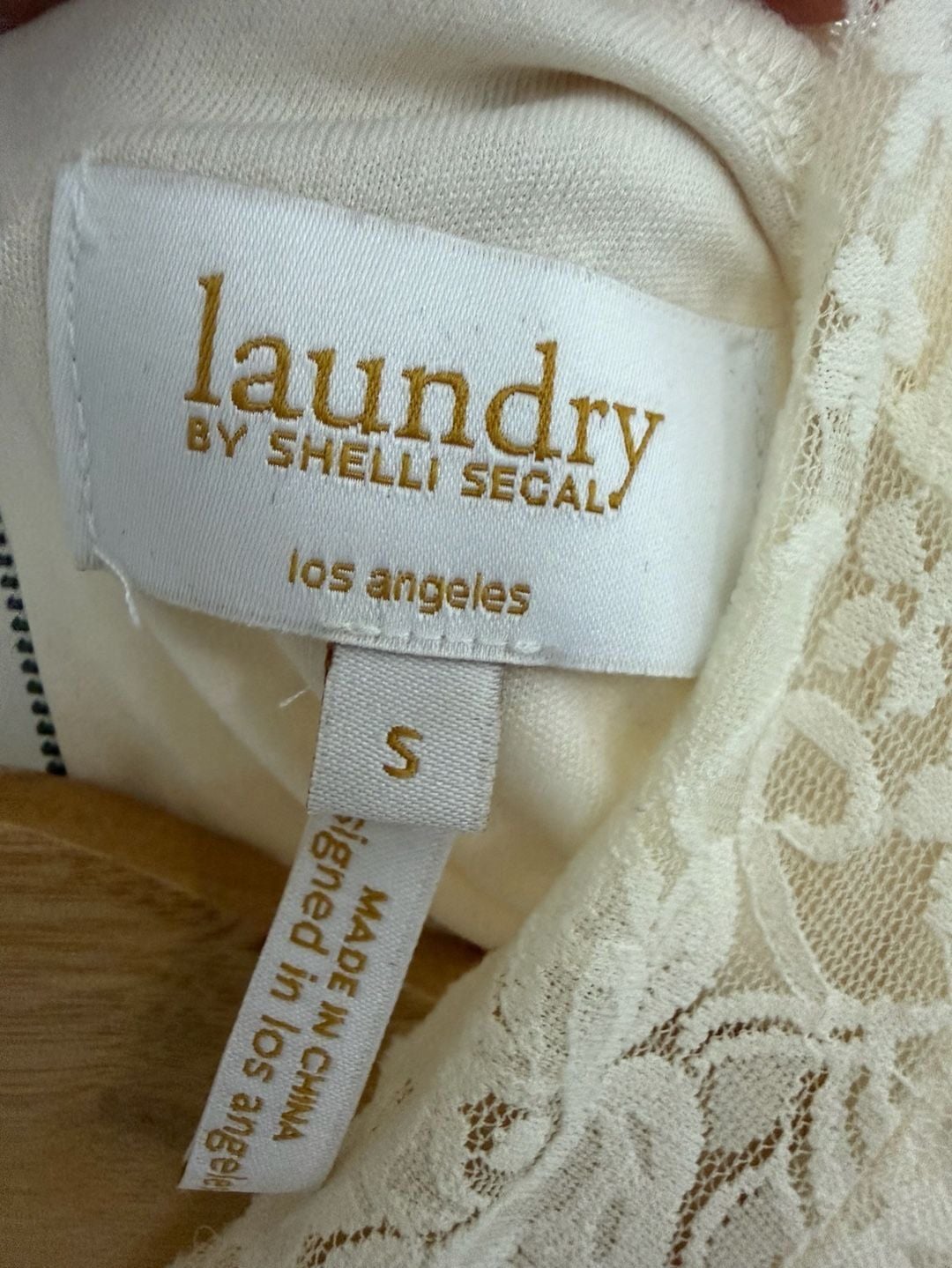Laundry By Shelli Segal Size S Cream Lace Top 4