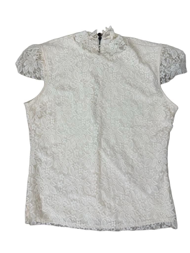 Laundry By Shelli Segal Size S Cream Lace Top 6