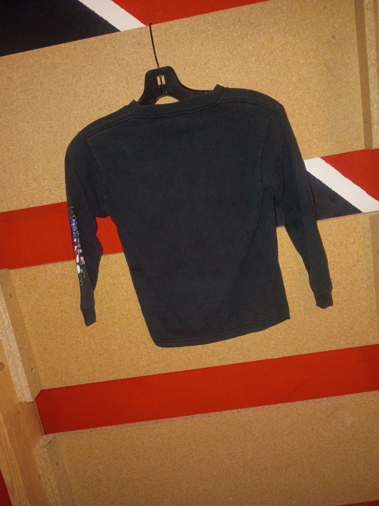Harley Davidson Long Sleeve T-Shirt Size S Black Motorcycle Flag Graphic 3