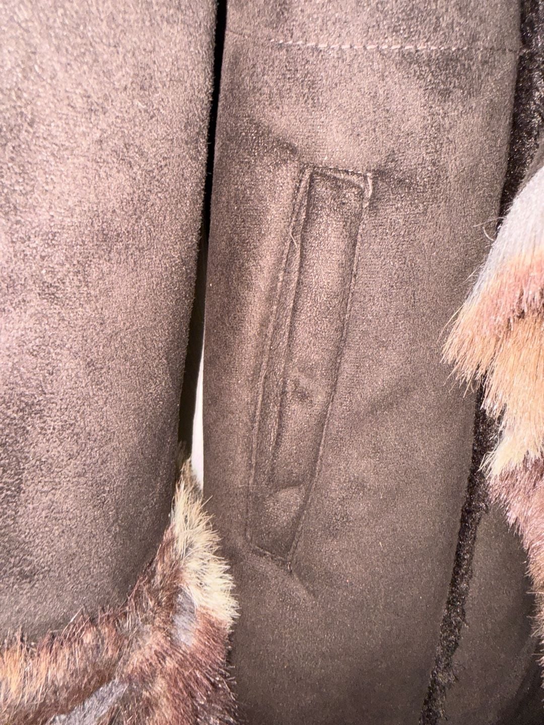 Kenar Faux Fur Penny Lane Coat Womens S Brown Y2K Boho Long Winter Jacket 7