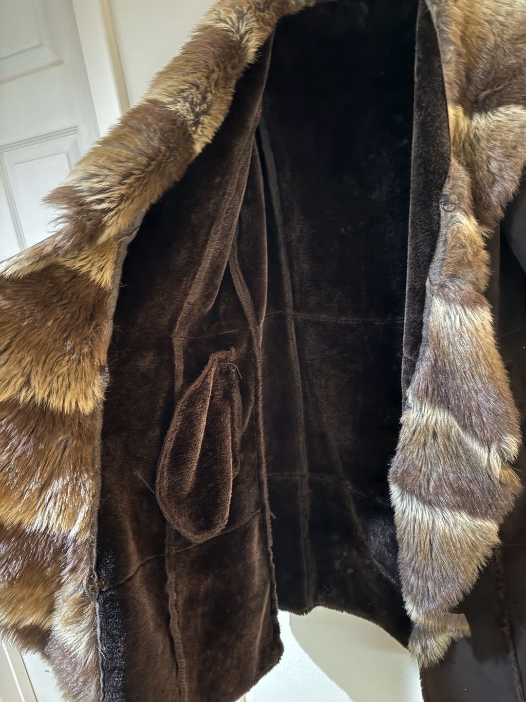 Kenar Faux Fur Penny Lane Coat Womens S Brown Y2K Boho Long Winter Jacket 8