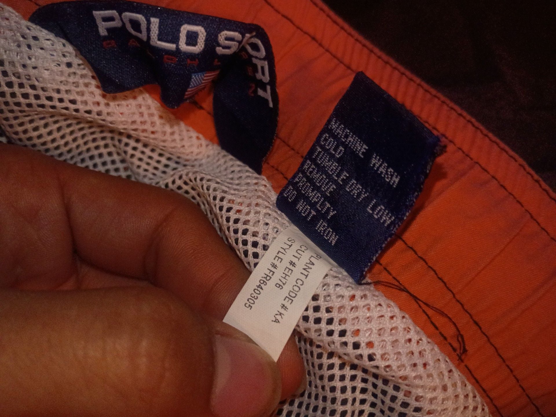 Polo Sport Swim Trunks Size 7 Brown Side Stripe 5