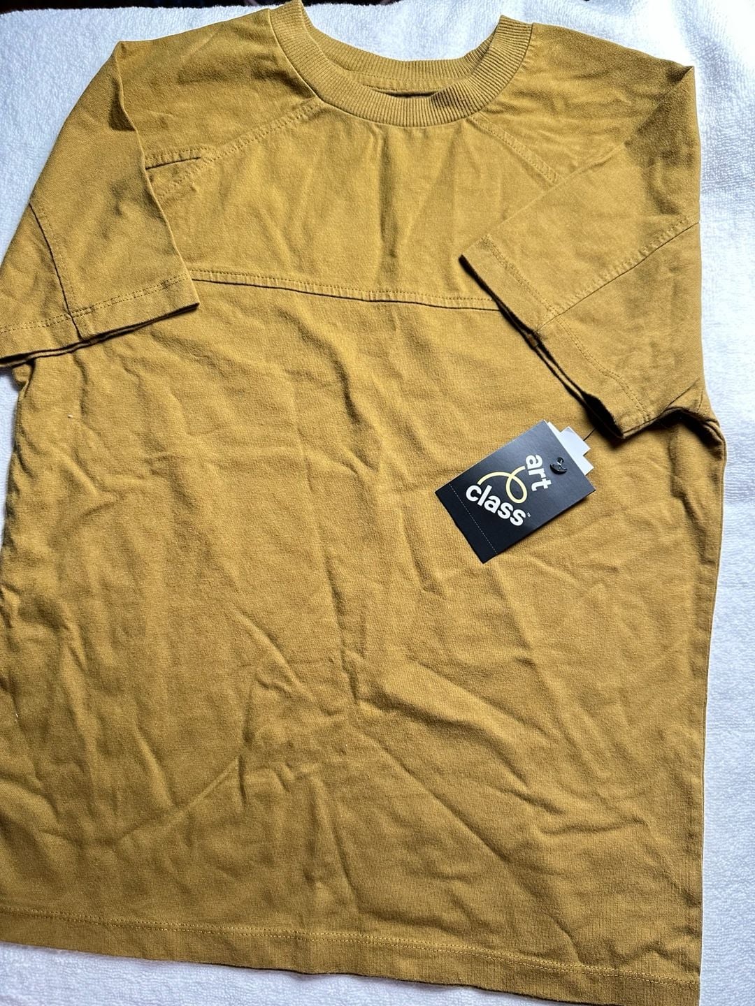Art Class Boys Short Sleeve T-Shirt Size M (8) Green Mustard 2