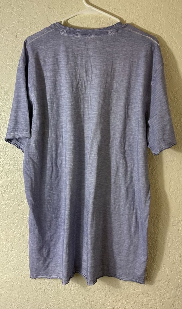 BKE V-Neck T-Shirt Size XL Blue Hash Knit Short Sleeve 9