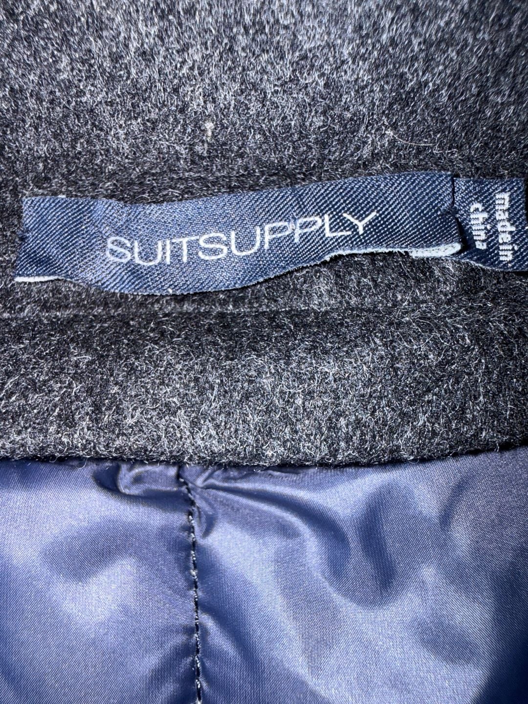 Suitsupply Bergamo Dark Gray 100% Wool Overcoat with Removable Down Liner US 36 9