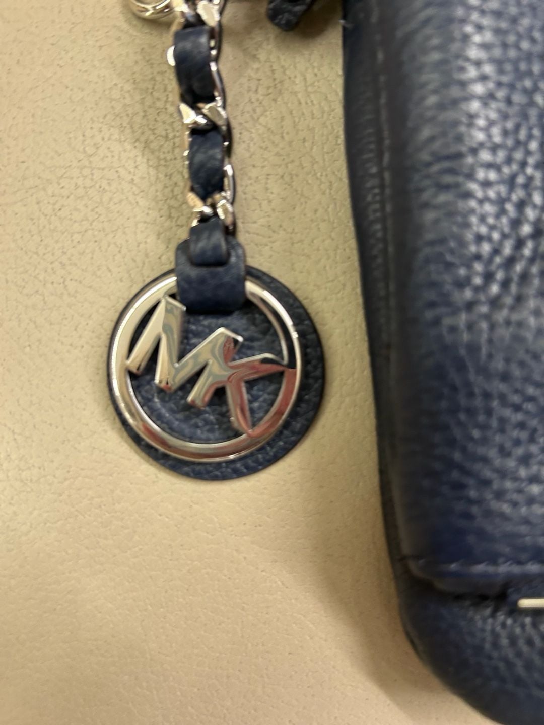 Michael Kors Corinne Navy Leather Messenger Crossbody Bag 4