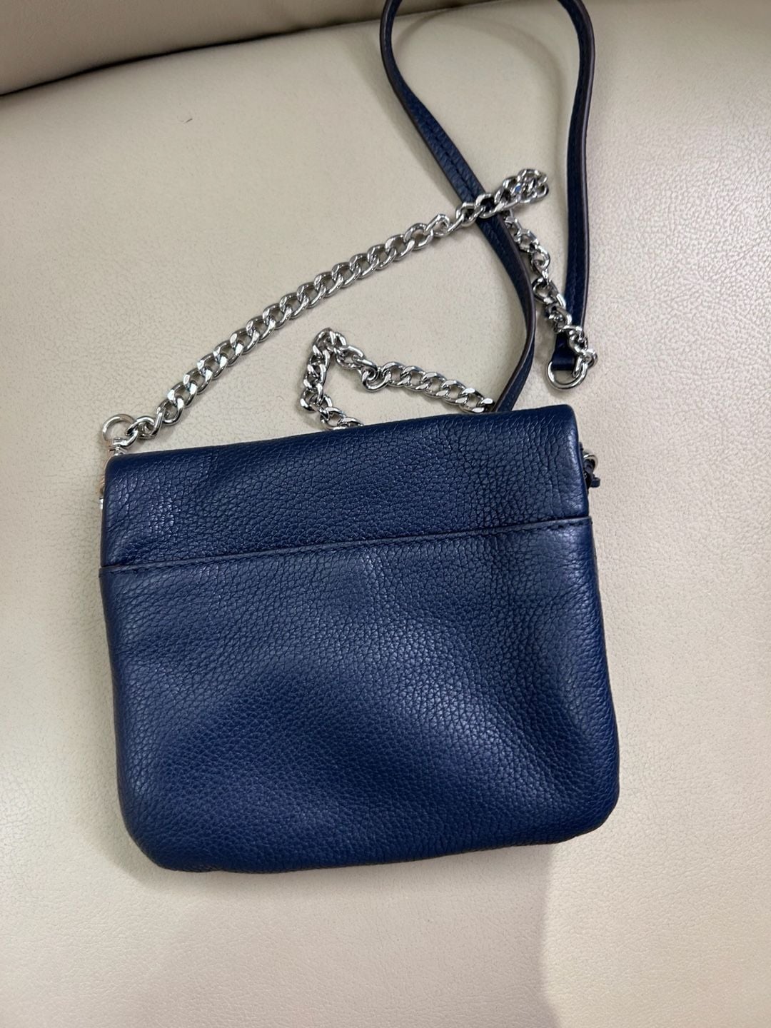 Michael Kors Corinne Navy Leather Messenger Crossbody Bag 6
