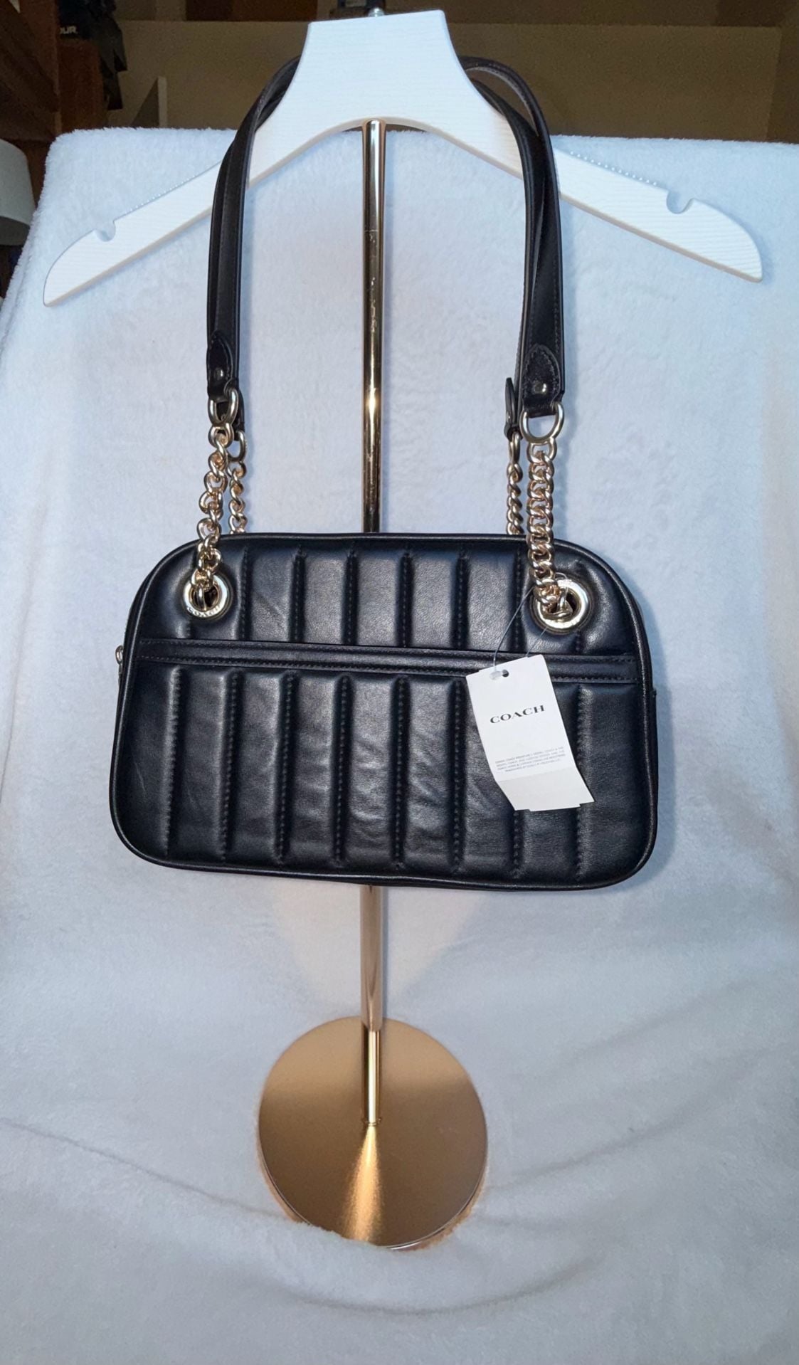 Coach leather puffy crossbody chain bag and 3