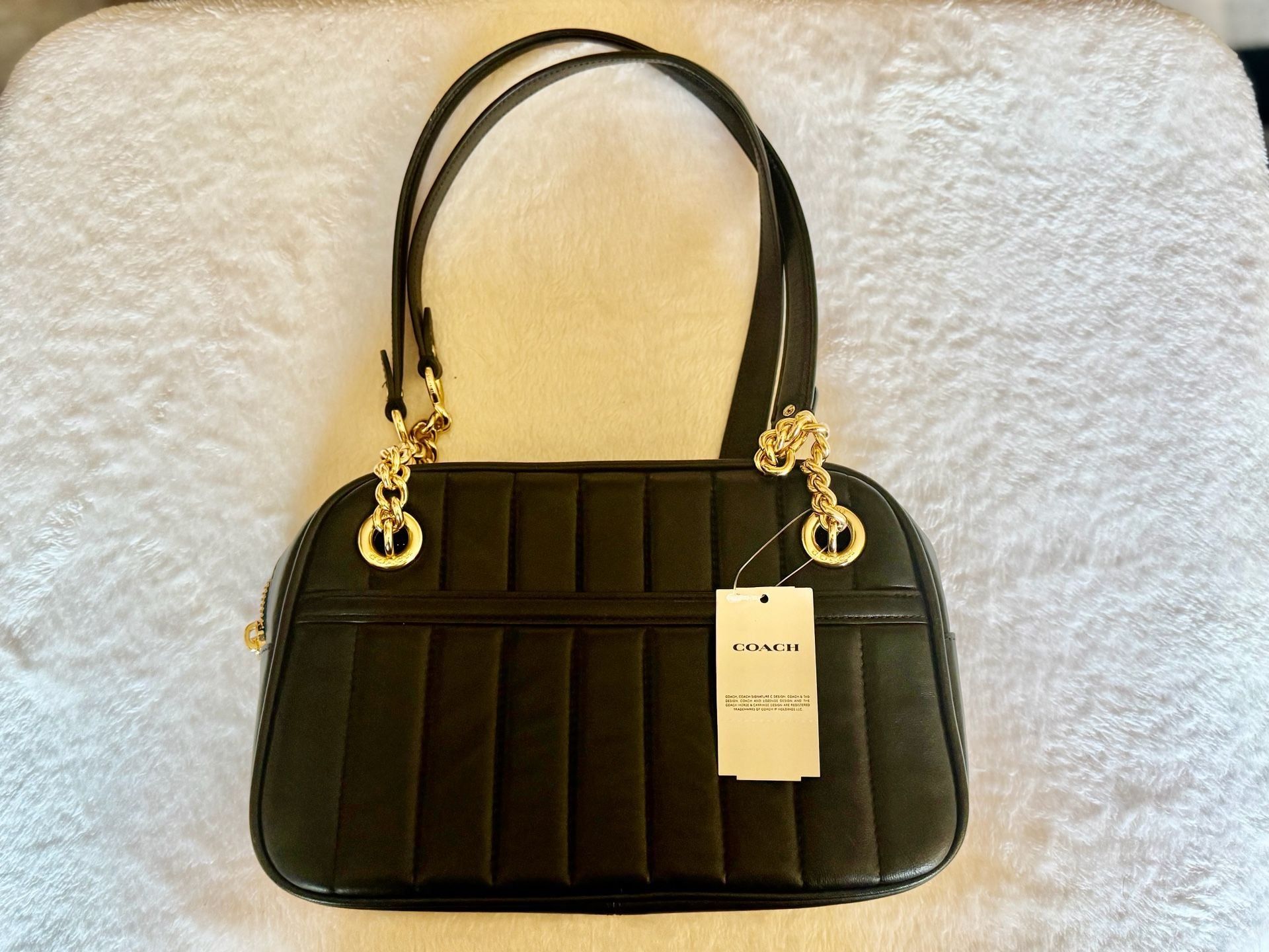 Coach leather puffy crossbody chain bag and 5