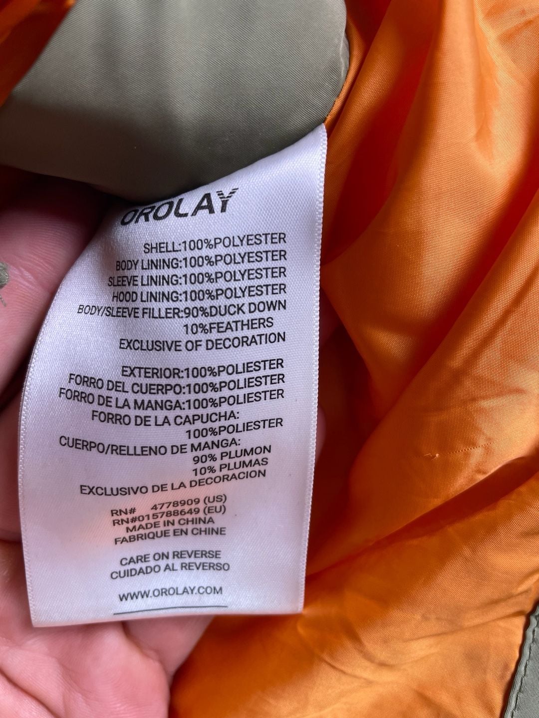 Orolay Down Puffer Jacket Size L Green 4