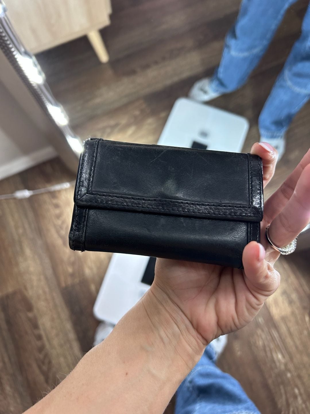 Coach Black Leather Trifold Wallet 2