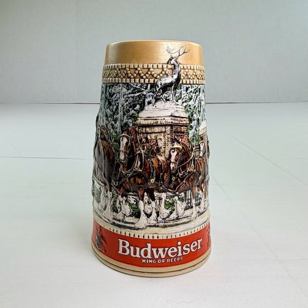 Budweiser 1987 C Series Clydesdale Holiday Beer Stein