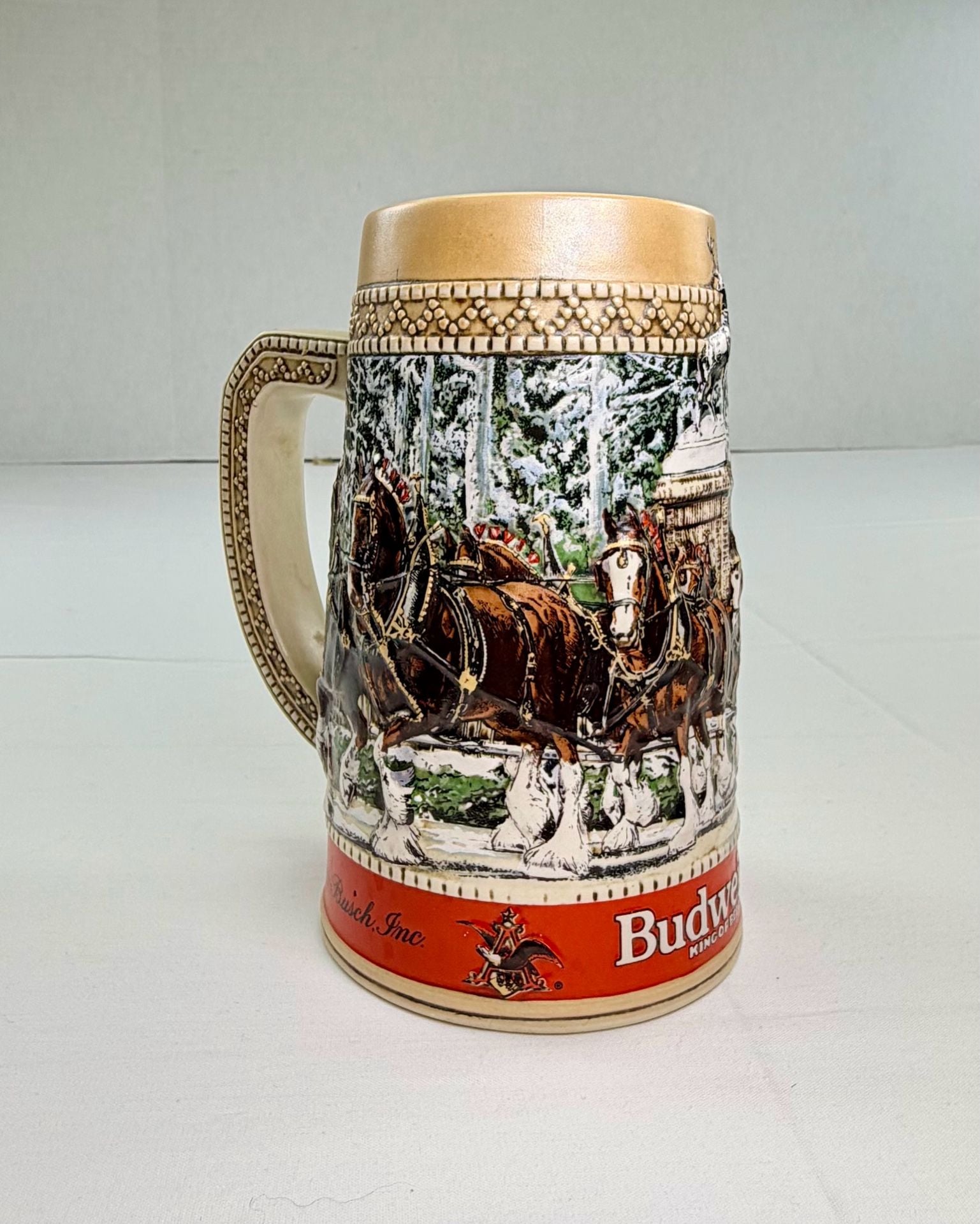 Budweiser 1987 C Series Clydesdale Holiday Beer Stein 7