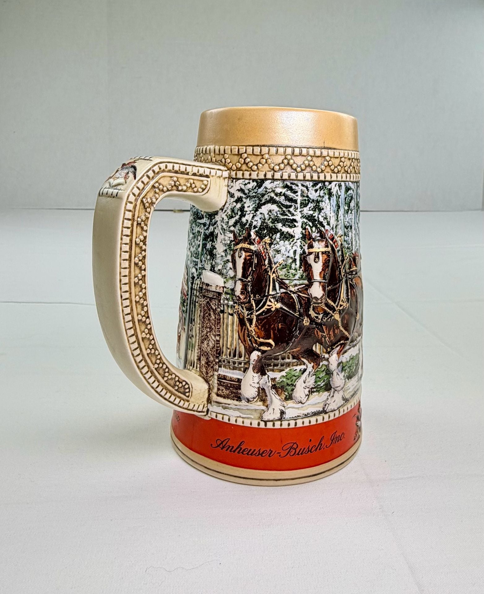 Budweiser 1987 C Series Clydesdale Holiday Beer Stein 8