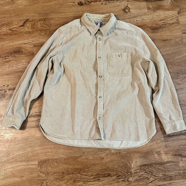 Urban Outfitters Corduroy Button-Up Shirt Size XL Khaki
