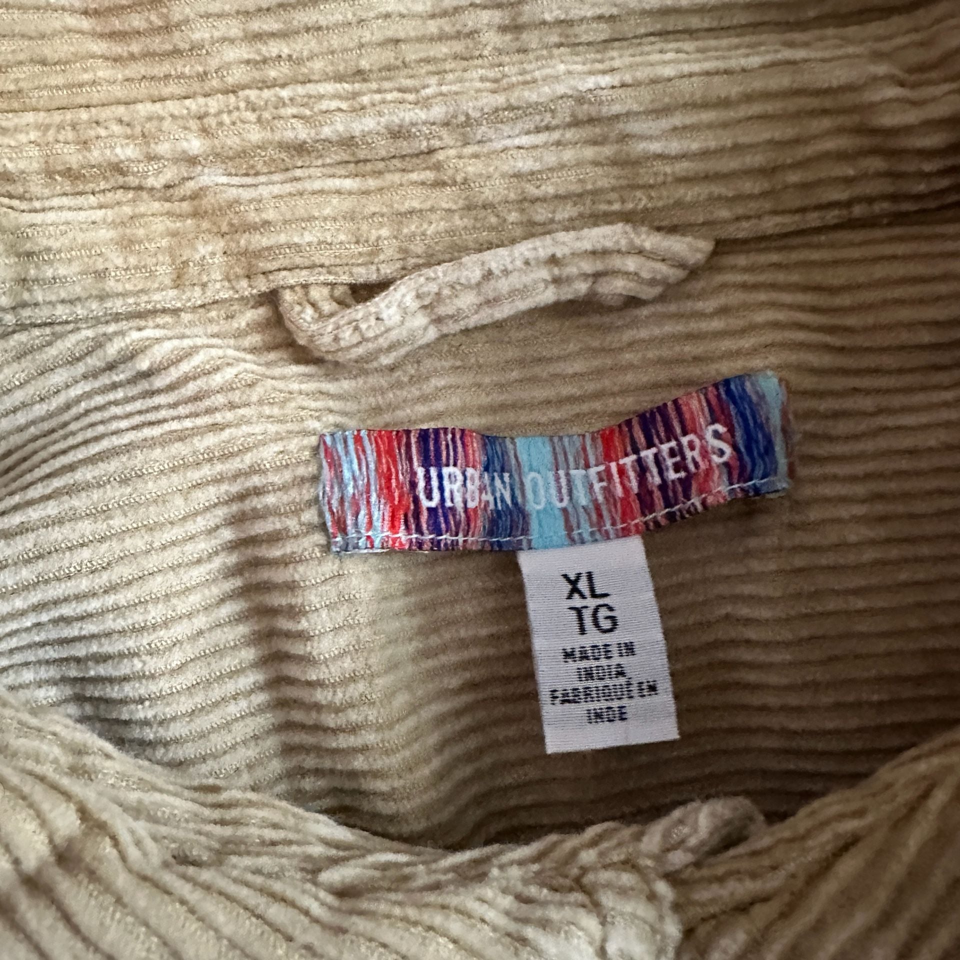 Urban Outfitters Corduroy Button-Up Shirt Size XL Khaki 3