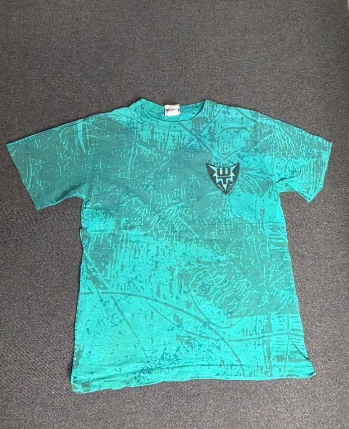 Ocean Pacific T-Shirt Size Big Vintage 1991 Teal All Over Print Graphic 2