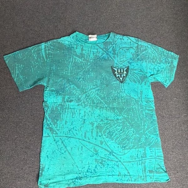 Ocean Pacific T-Shirt Size Big Vintage 1991 Teal All Over Print Graphic