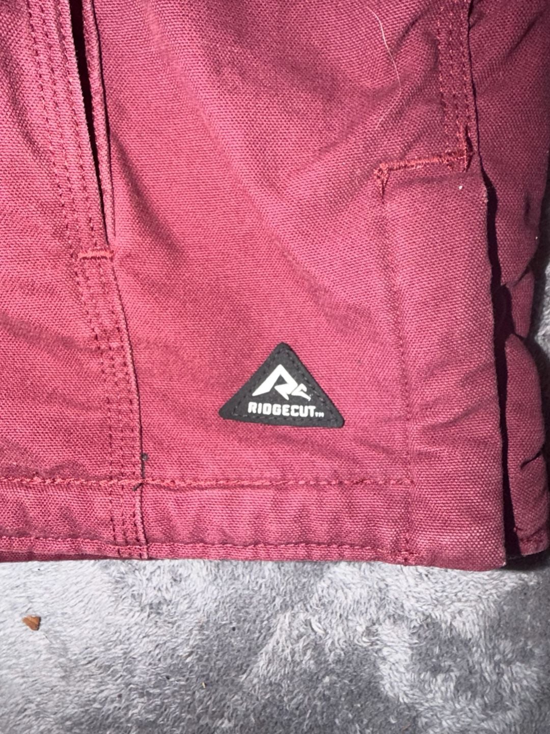 Ridgecut Hooded Canvas Work Jacket Size 3X Burgundy Sherpa Lined 4