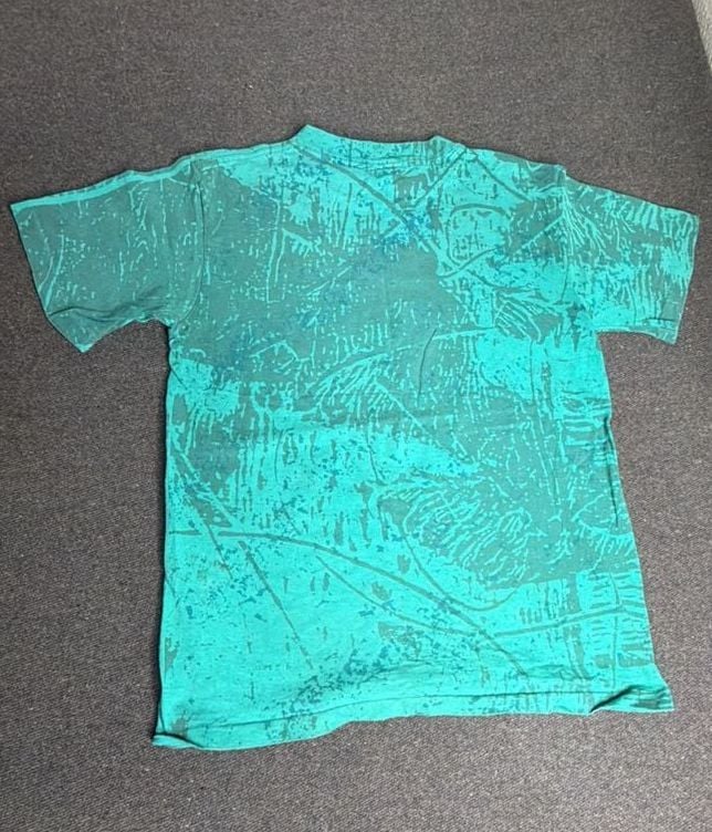 Ocean Pacific T-Shirt Size Big Vintage 1991 Teal All Over Print Graphic 7