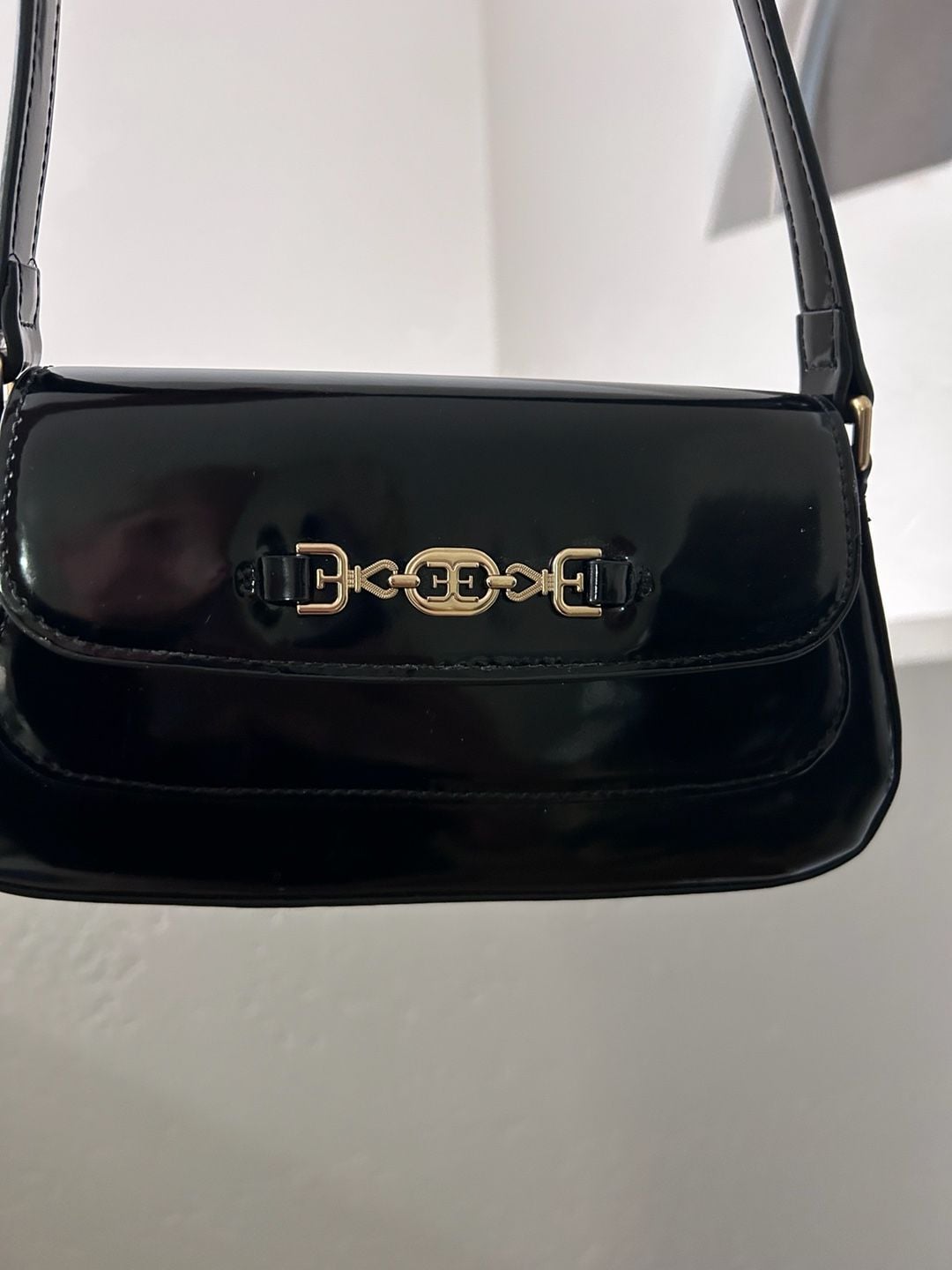 Sam Edelman Loraine Black Patent Leather Shoulder Bag 3
