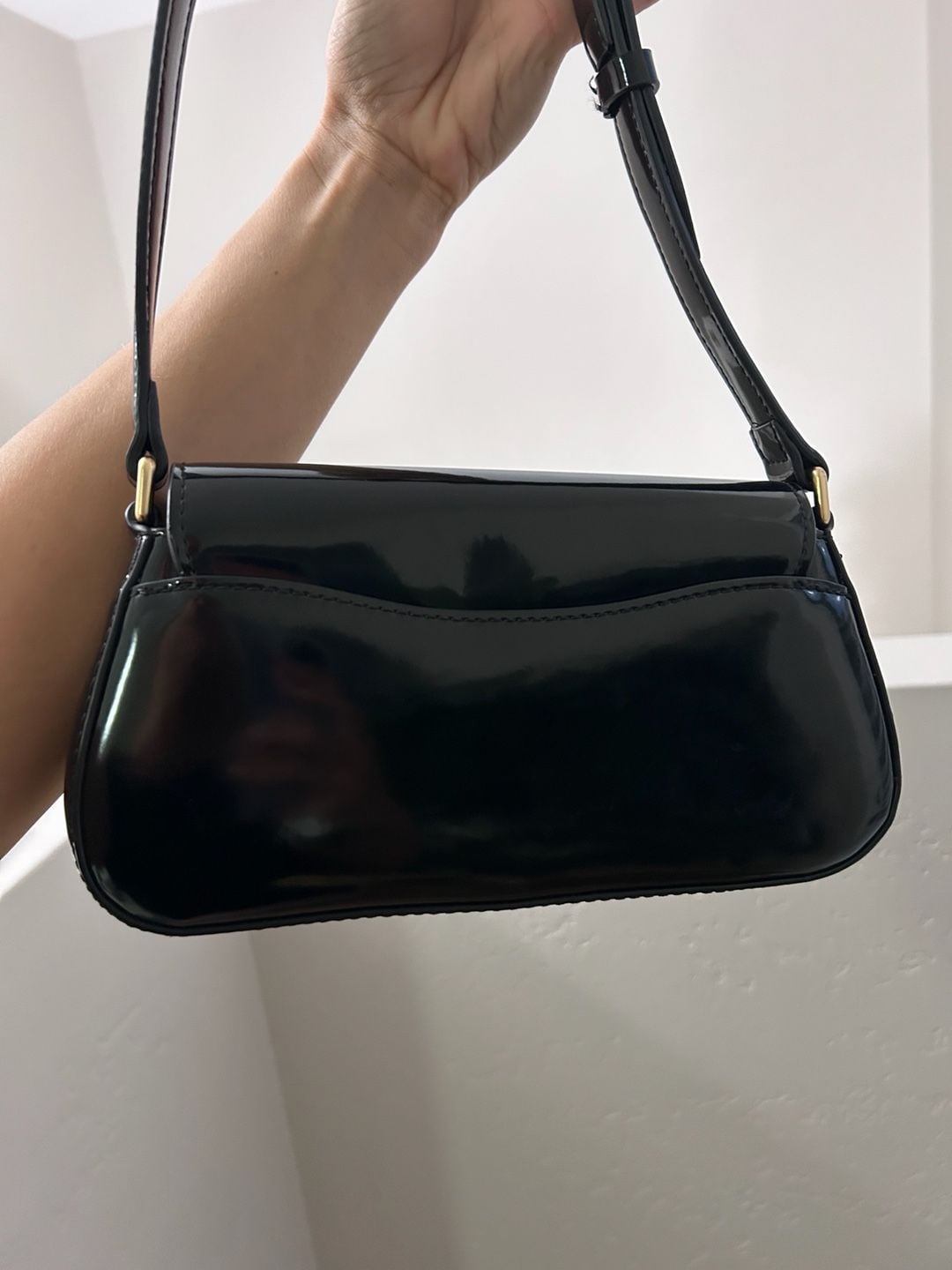 Sam Edelman Loraine Black Patent Leather Shoulder Bag 4