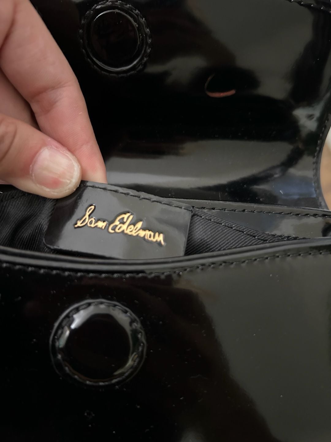 Sam Edelman Loraine Black Patent Leather Shoulder Bag 5