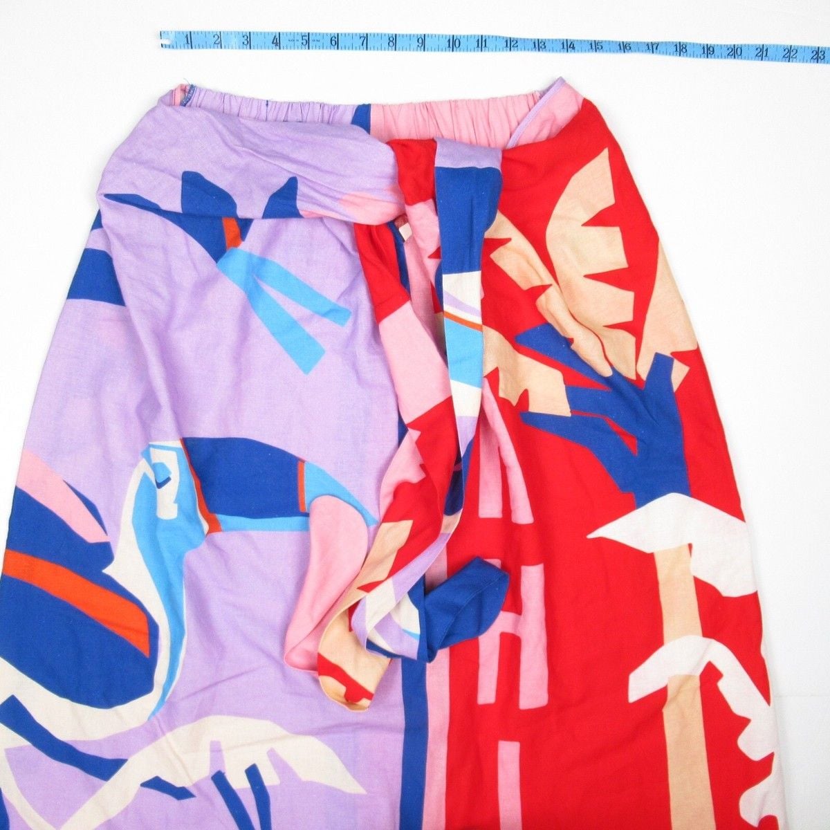 Farm Rio Brasil Bahia Scarves Linen Midi Skirt Multi Colorful 10