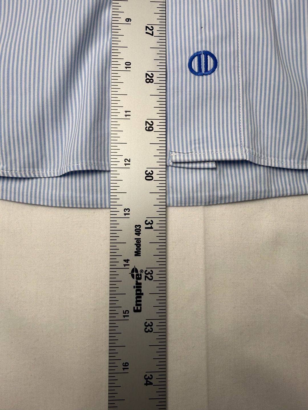 David Donahue Dress Shirt Blue White Striped Cotton Long Sleeve Trim 8