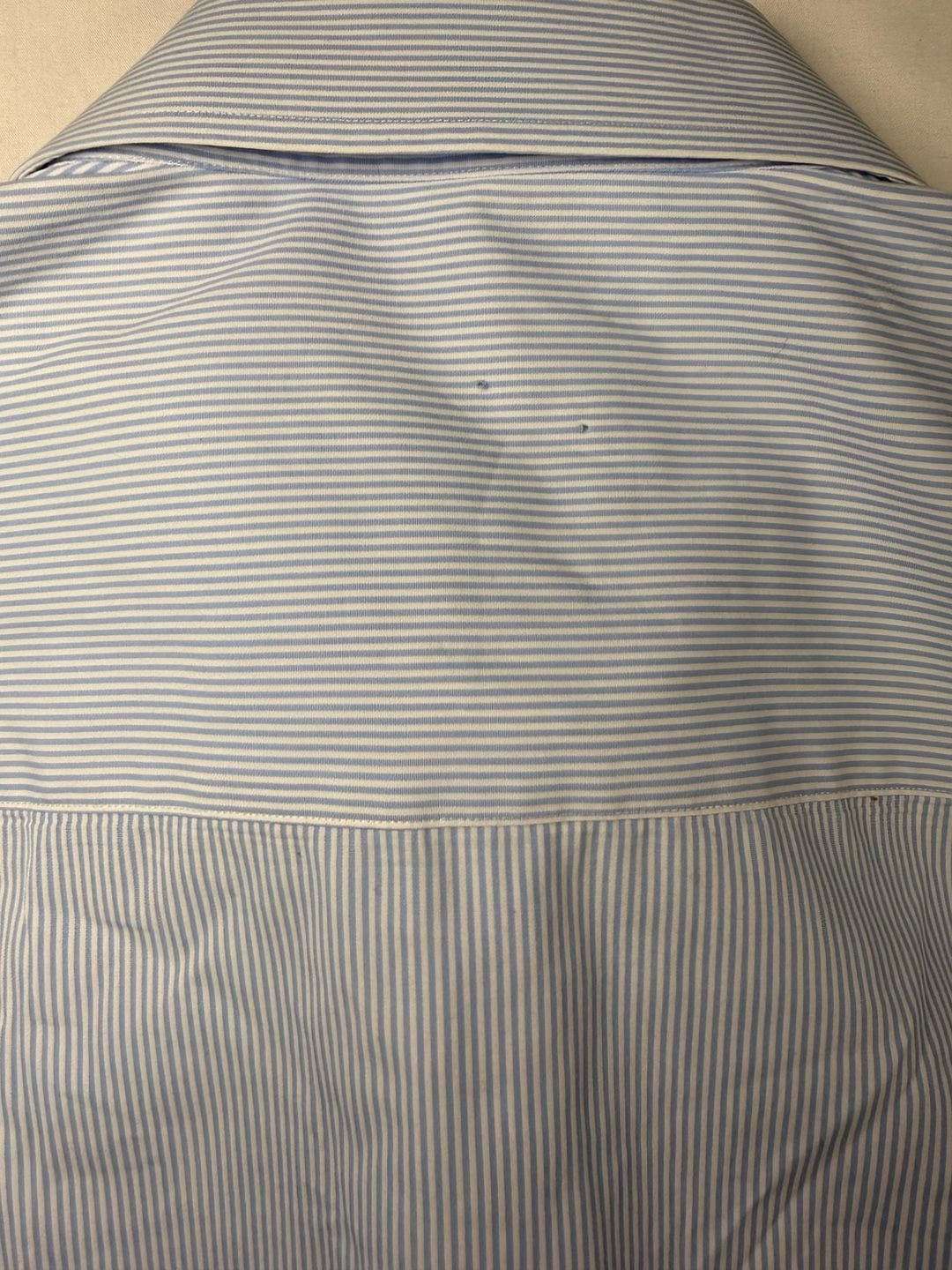 David Donahue Dress Shirt Blue White Striped Cotton Long Sleeve Trim 9