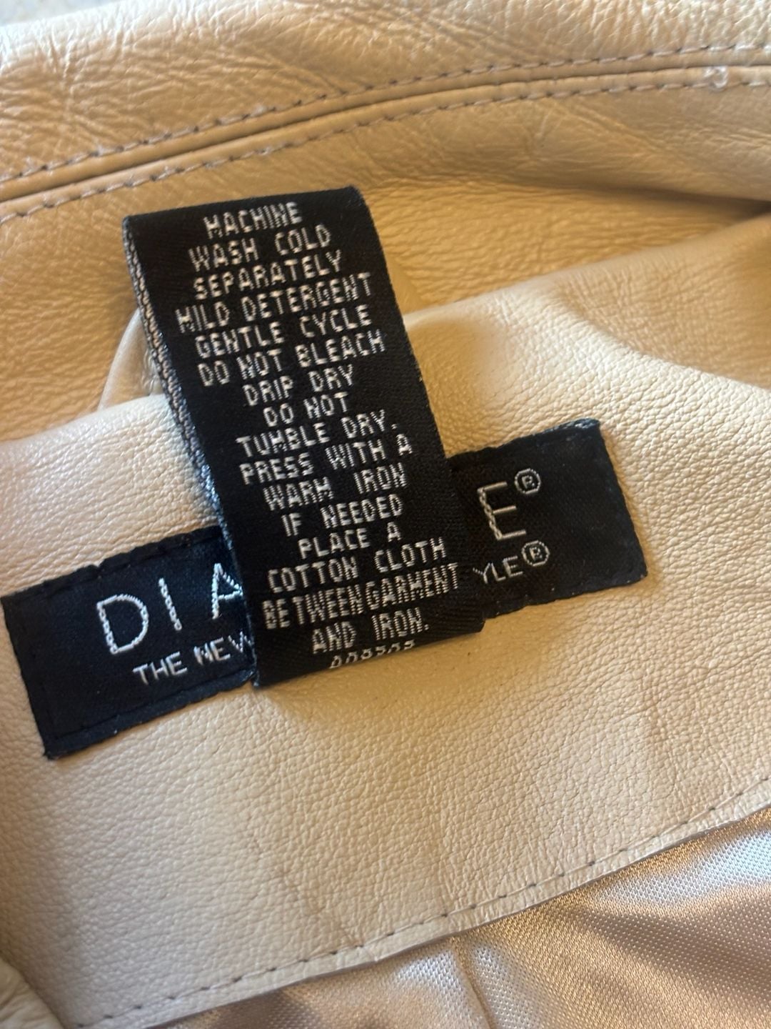 Dialogue Leather Jacket Size 1X Cream Zip Front 11