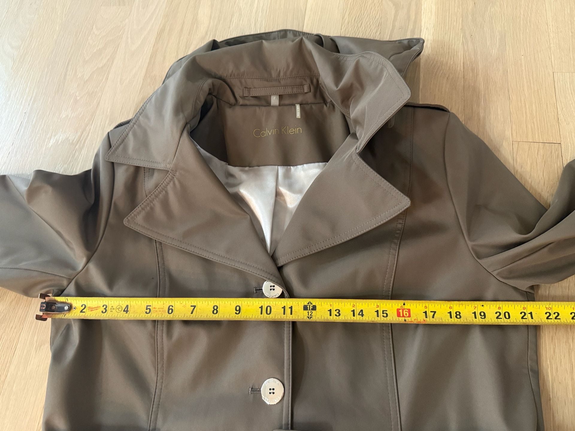 Calvin Klein Womens Mocha Brown Belted Trench Coat 6