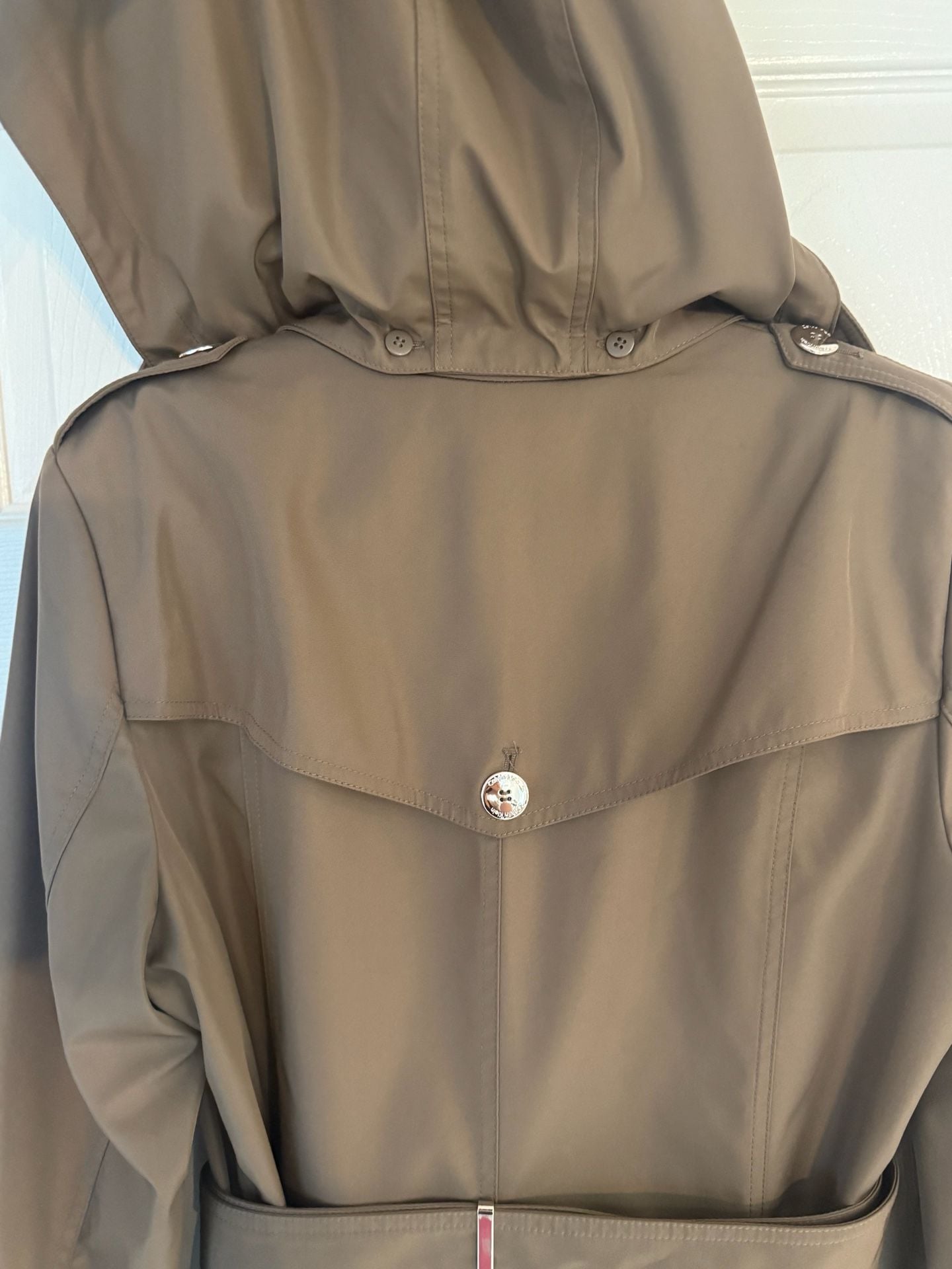 Calvin Klein Womens Mocha Brown Belted Trench Coat 9
