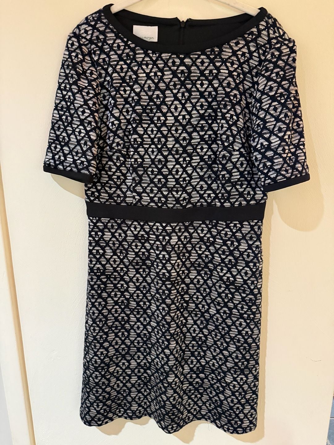 Vince Camuto Black And White Diamond Jacquard Knit Dress 2