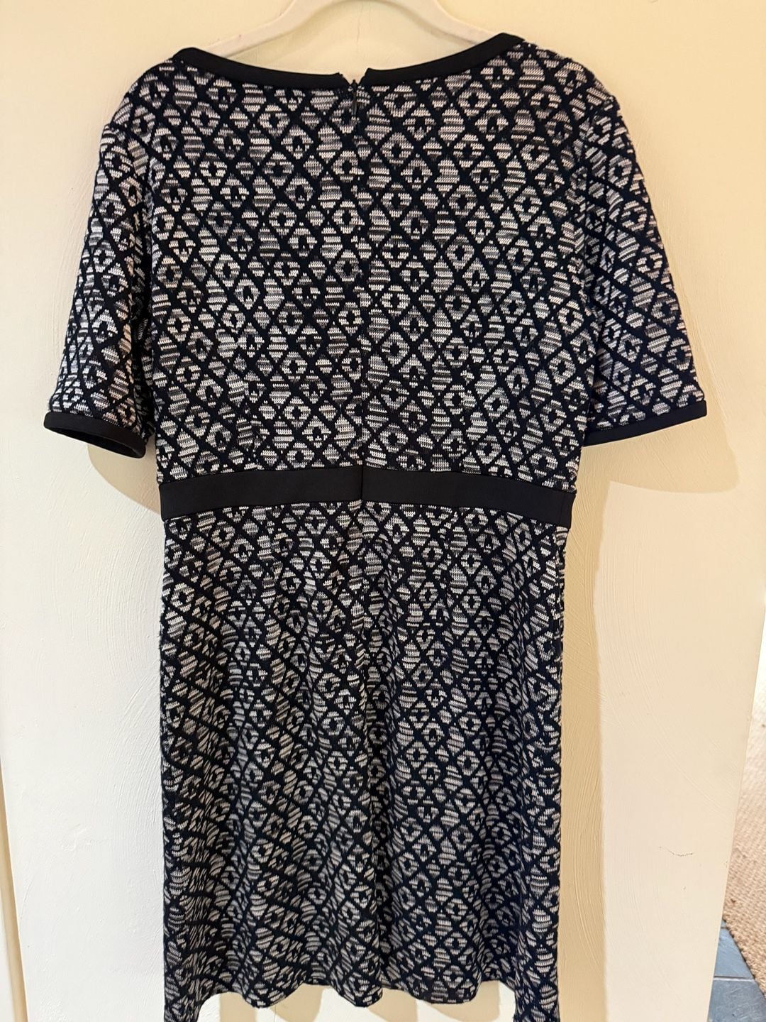 Vince Camuto Black And White Diamond Jacquard Knit Dress 3