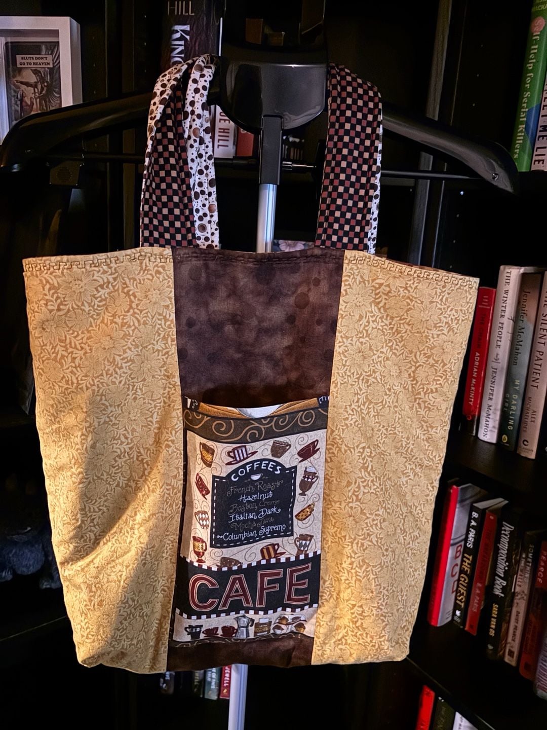 Cozy café reversible patchwork tote 3