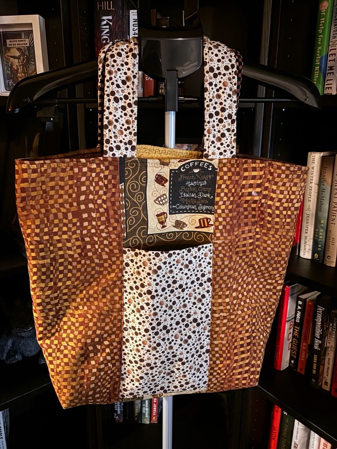 Cozy café reversible patchwork tote 5