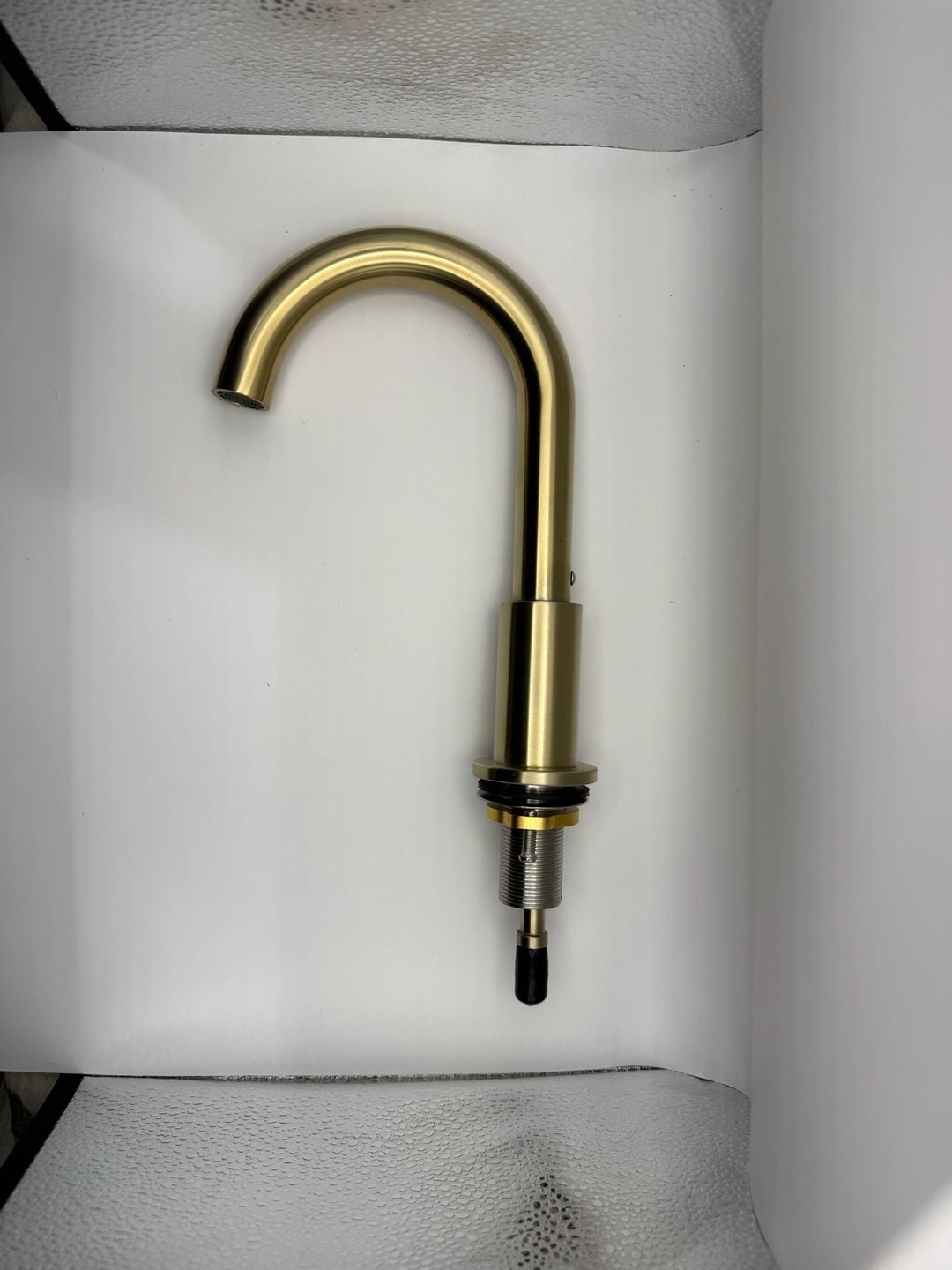 Brushed Gold Widespread Bathroom Faucet 3-Hole Sink Mixer Tap 4