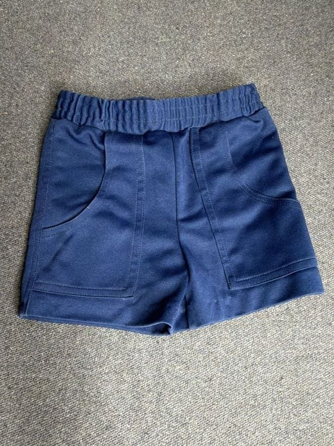 Vintage Navy Blue Pocket Shorts 2