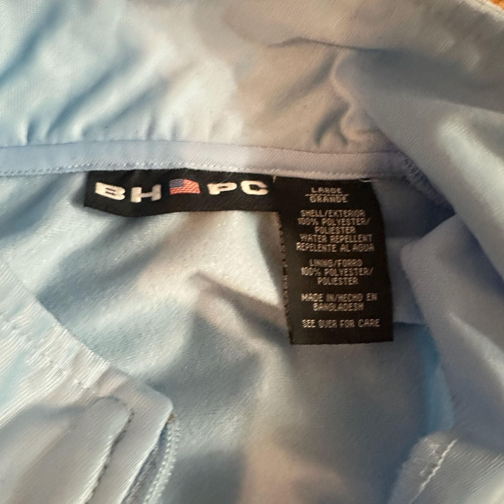 BHPC Track Jacket Size Large Light Blue Striped Full Zip 3