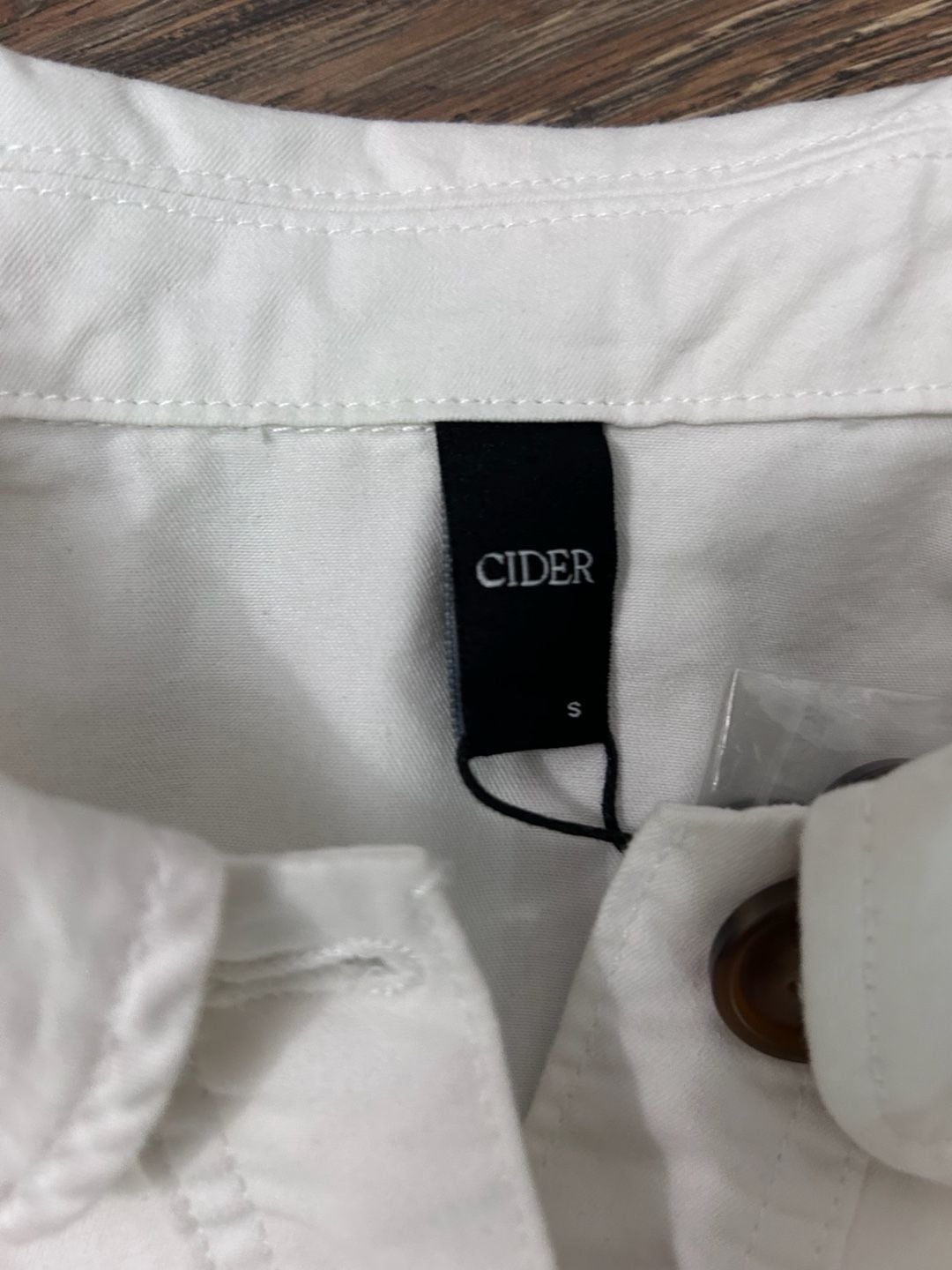 Cider Peter Pan Collar Peplum Blouse Size S White Short Puff Sleeve 4