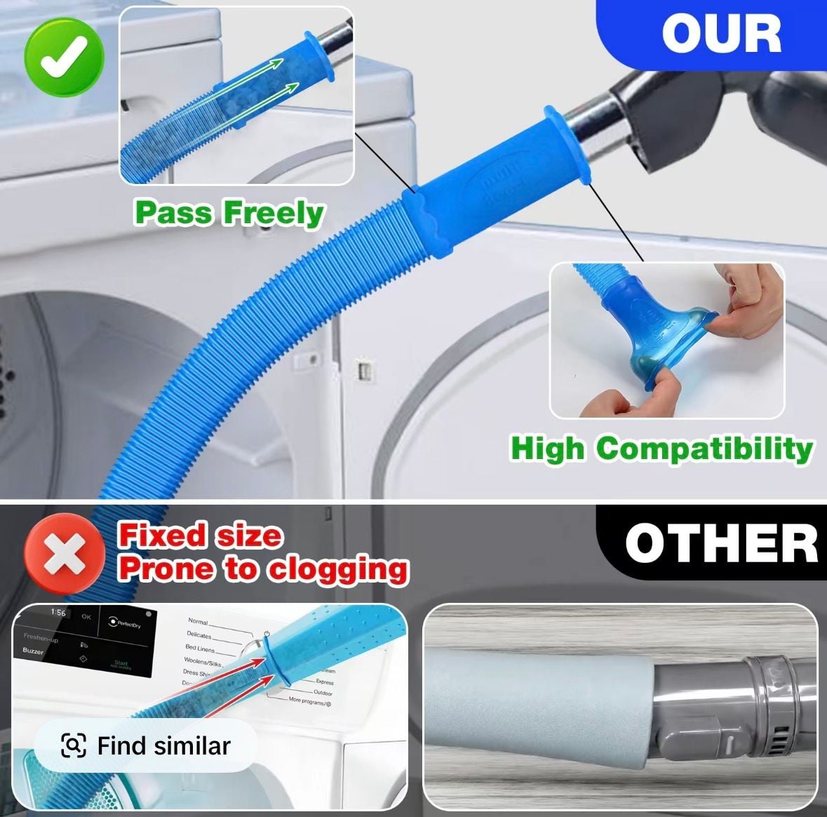 Sealegend Dryer Vent Cleaner Kit Vacuum Hose Attachment 3