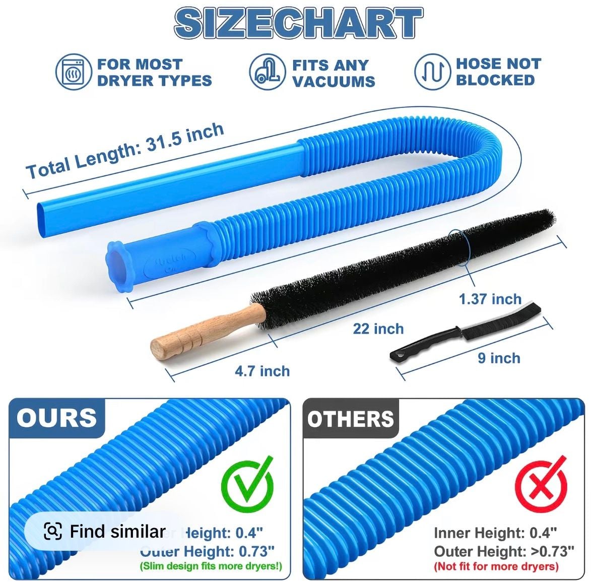 Sealegend Dryer Vent Cleaner Kit Vacuum Hose Attachment 5