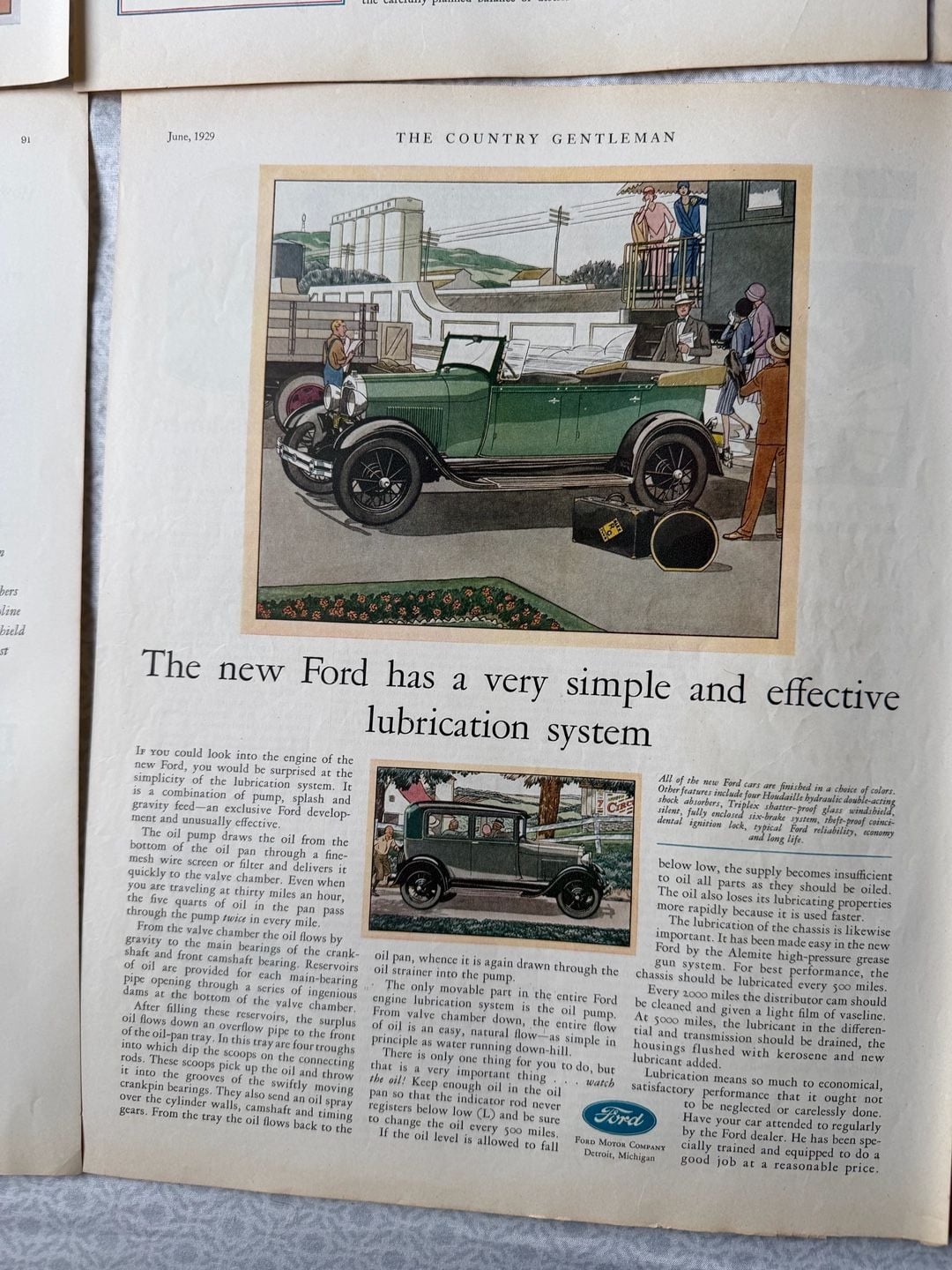 Vintage 1928 1929 Ford Model A Magazine Print Ad Lot 11 Pieces Car Art Decor  7