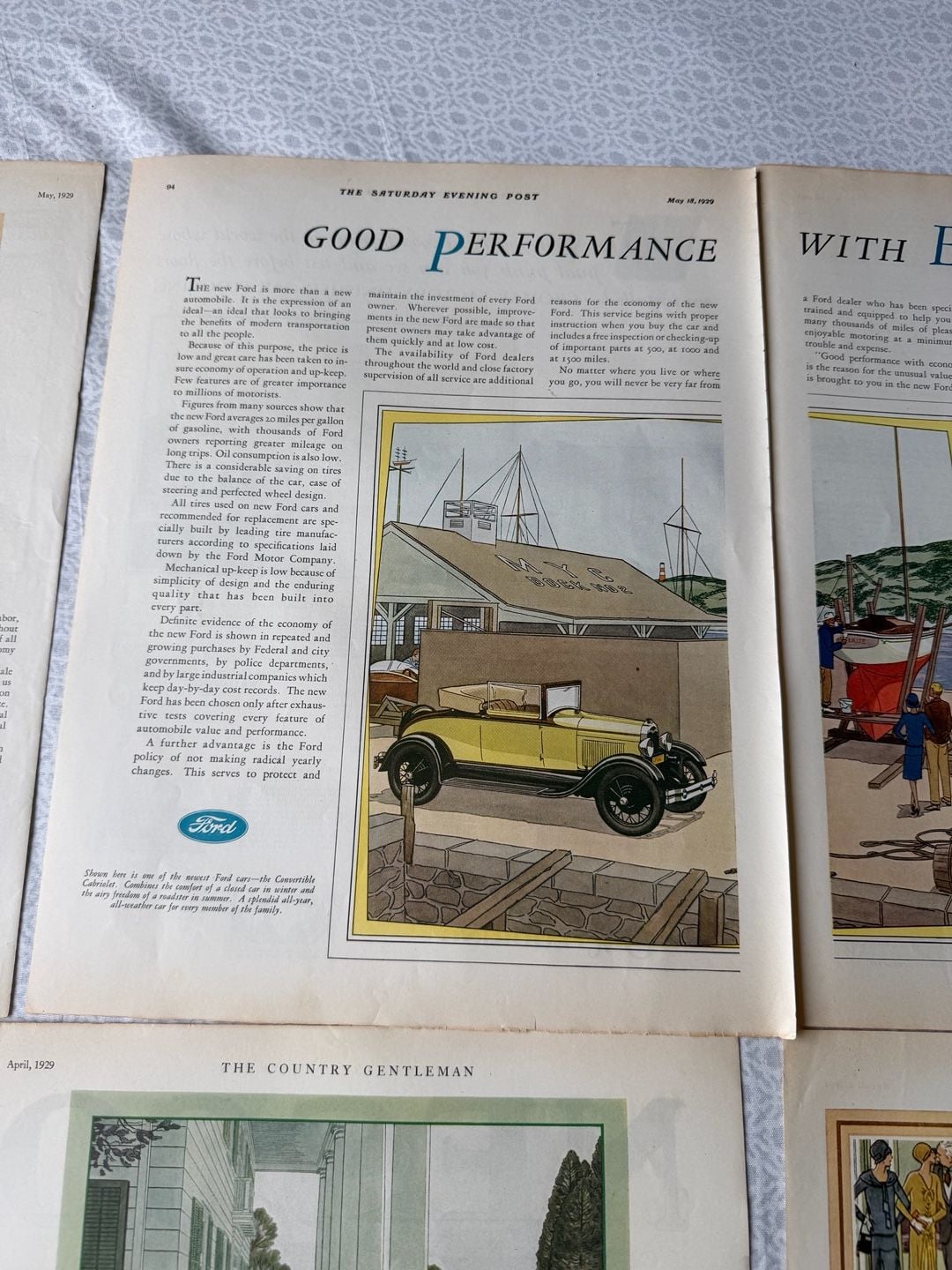 Vintage 1928 1929 Ford Model A Magazine Print Ad Lot 11 Pieces Car Art Decor  10